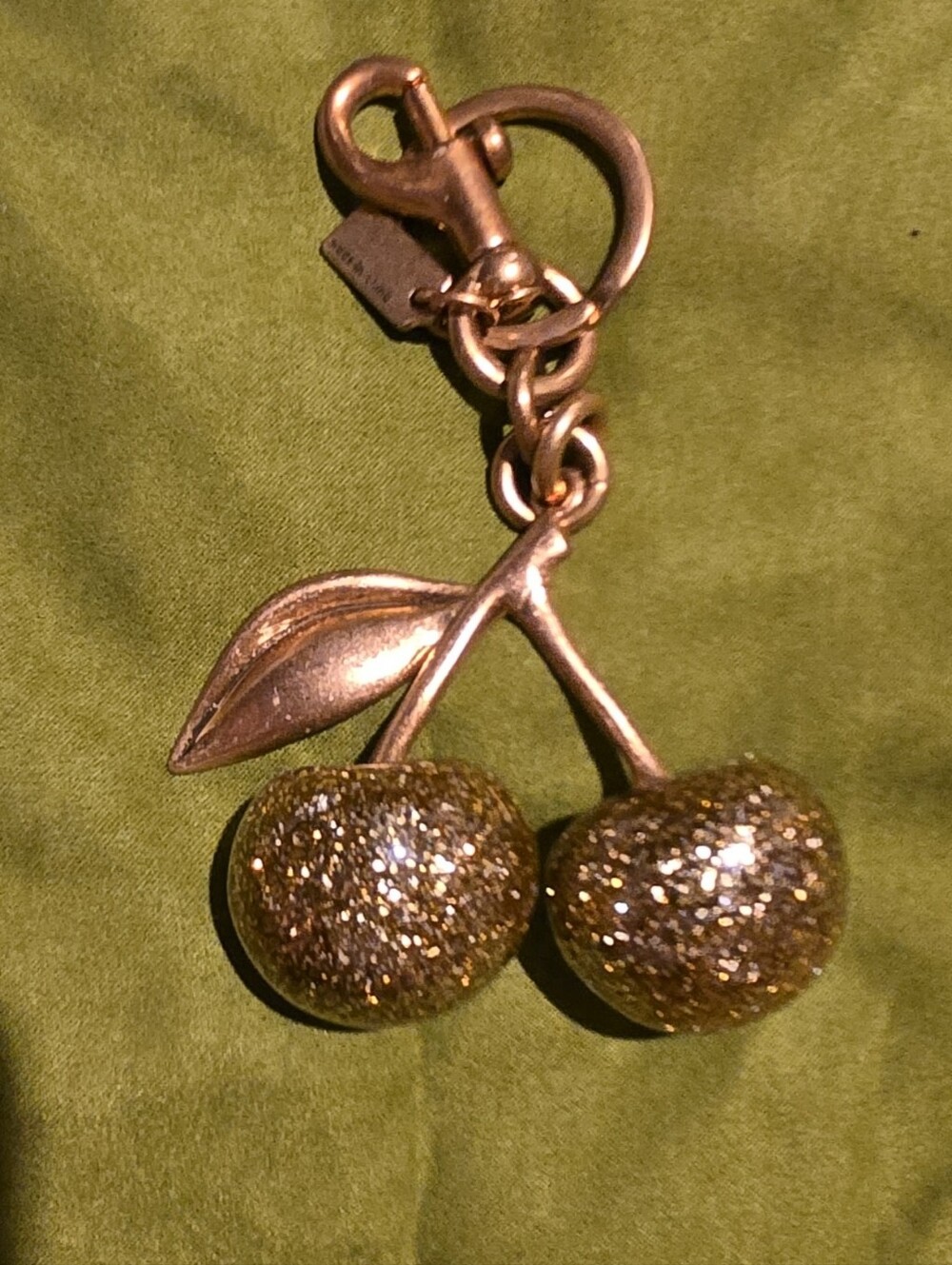 Coach Gold Glitter Cherry Key Charm